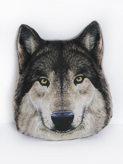 подушка рельефная с фотопечатью Волк